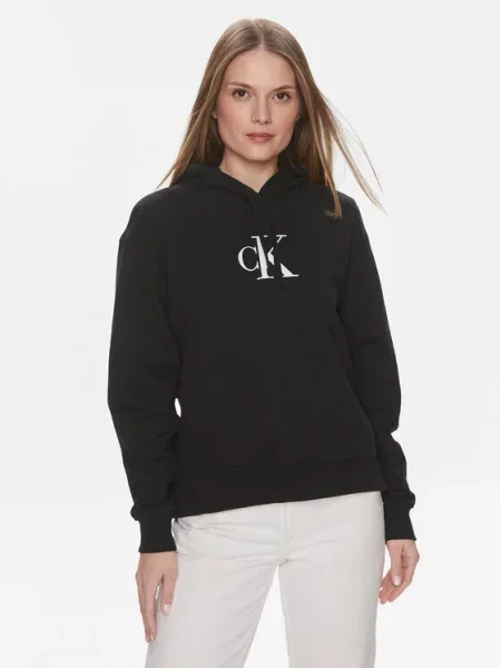 Calvin Klein Jeans Суитшърт Satin черен