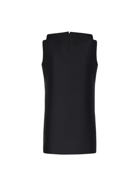 Lniany top Balenciaga czarny
