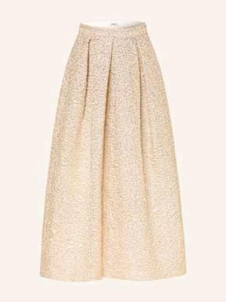 Lunatica Milano Spódnica Z Błyszczącą Przędzą beige beżowa