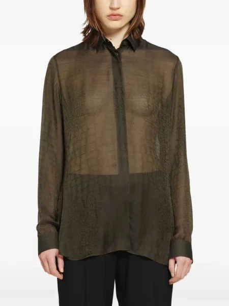 Cămașă Tom Ford cu imagine verde