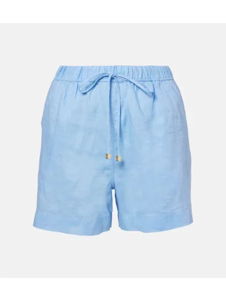 Lniane szorty Heidi Klein niebieskie