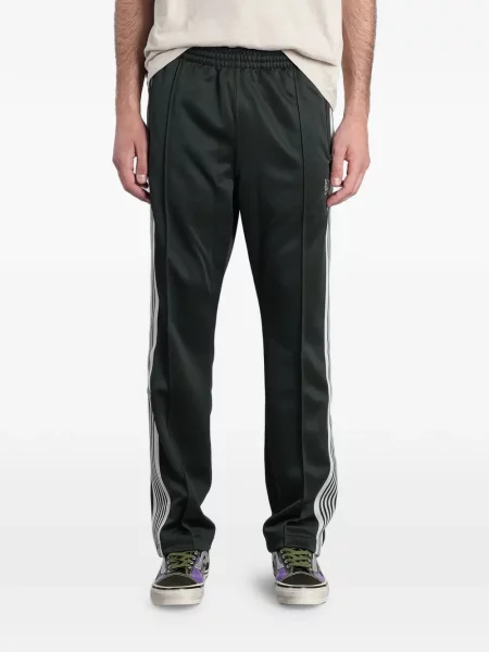 Pantaloni Needles cu dungi alergare verde