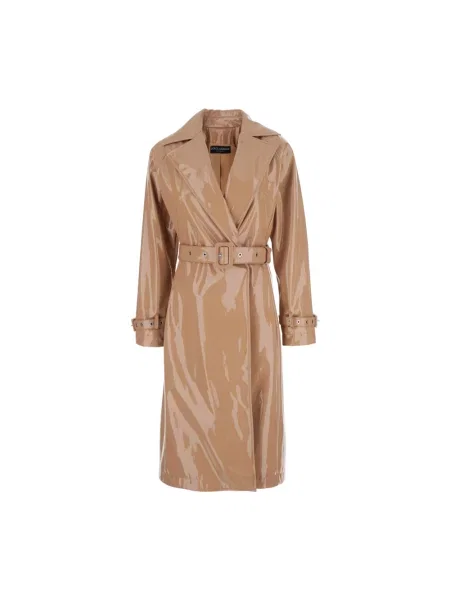 Trencz Dolce And Gabbana skórzany beżowy