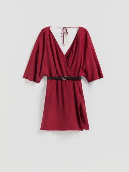 Reserved Rochie cu curea cu lanț mahon