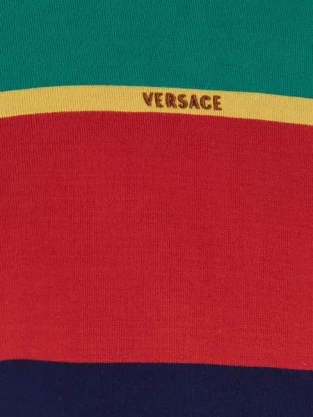 Prugasta vesta Versace s autogramom plava