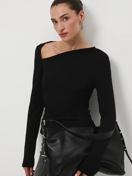 Tričko s dlouhým rukávem Medicine španělský výstřih černá