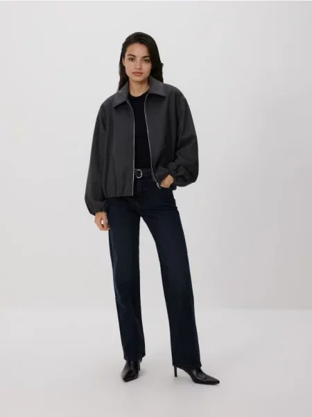 Reserved Джинси straight fit темно-синій сині