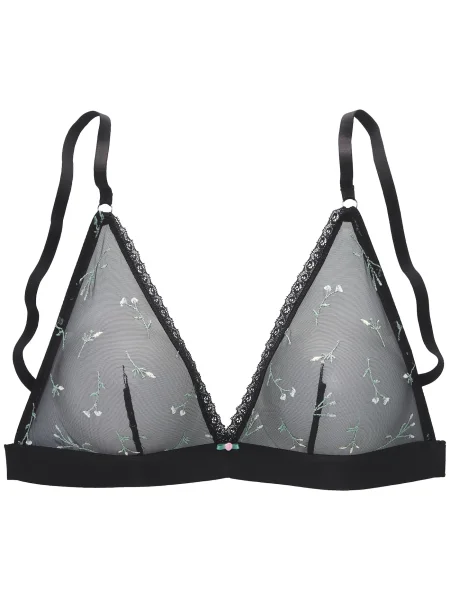 LASCANA Nedrček svetlo zelena / črna / off-bela bela