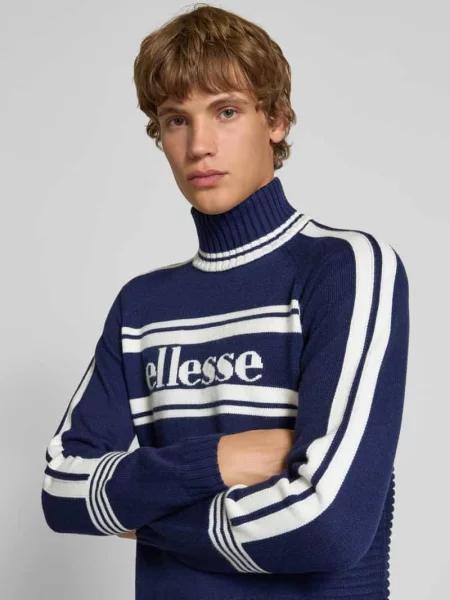 Ellesse Sweter z haftem Pellini Mężczyźni niebieski|biały wzorzysty L biały