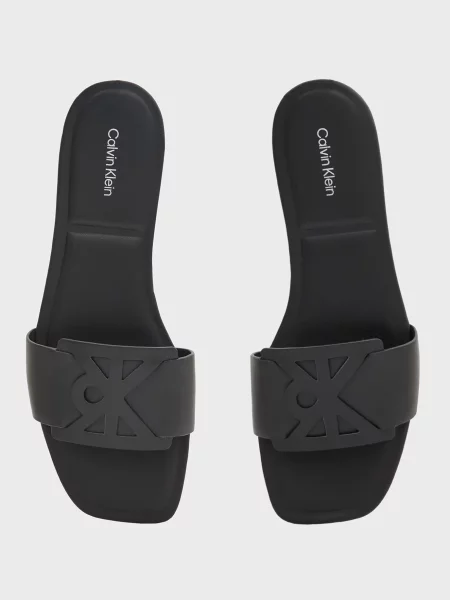 Кожаные шлепанцы Calvin Klein черные