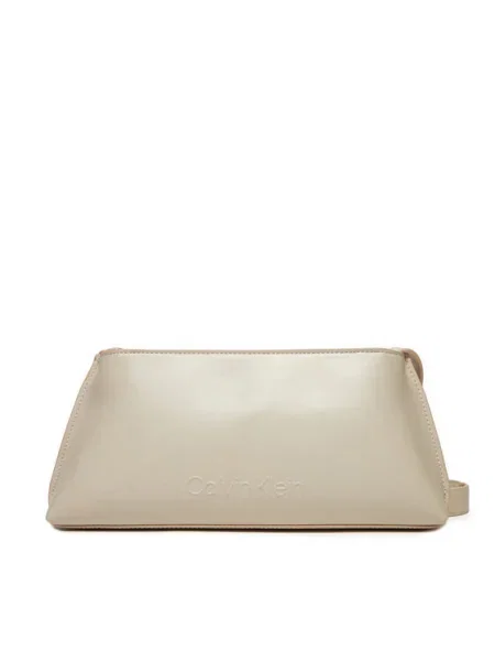Чанта Calvin Klein сиво бежово
