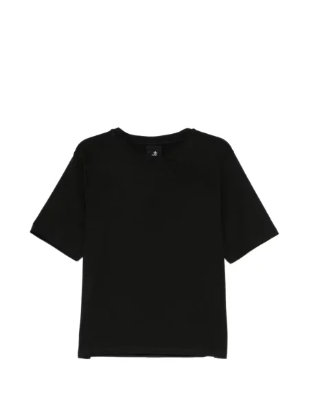 Tricou Thom Krom cu broderie cu decolteu rotund negru