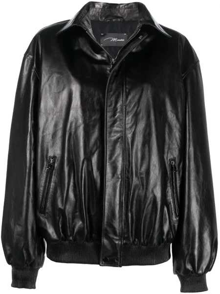 Kurtka bomber Manokhi biker czarny