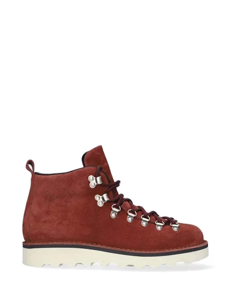 Botine Fracap cu șireturi din dantelă roșu