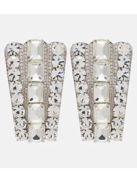 Cercei Self-portrait de cristal argintiu