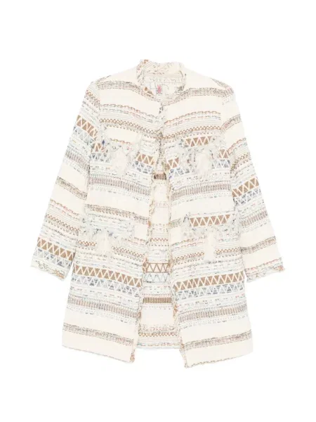 Geacă Bye cu franjuri cu imprimeu geometric