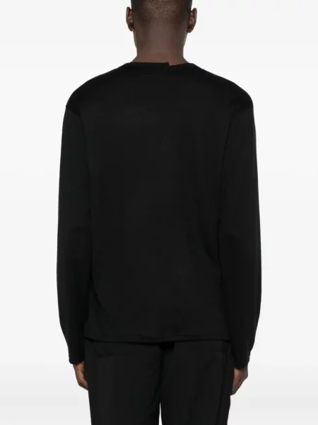 Μάλλινη μακρύς μπλούζα Yohji Yamamoto μαύρο