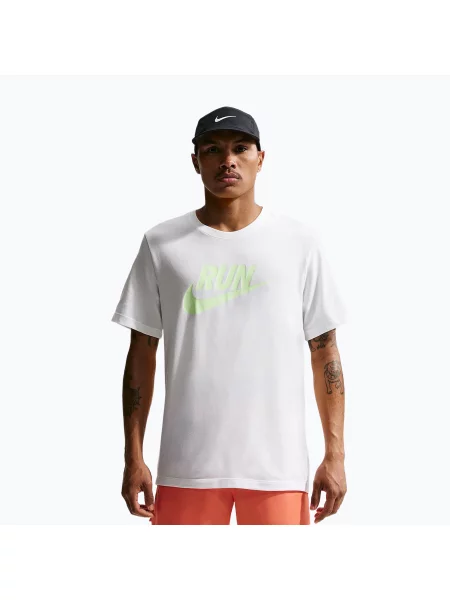 Tricou de alergare pentru bărbați Nike Dri-Fit Running white/barely volt alb