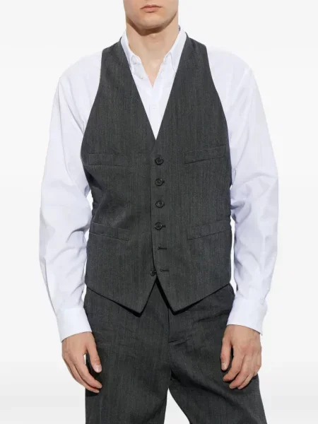 Vestă Dsquared2 cu model herringbone gri