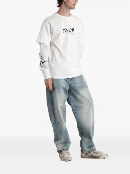 Blugi Evisu cu imagine albastru