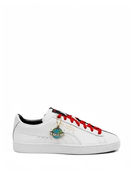 Sneakerși Puma Suede din piele de căprioară alb