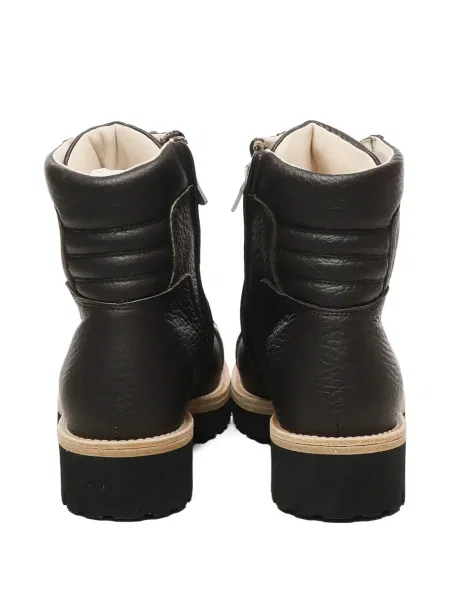Botine Eleventy cu șireturi din piele maro