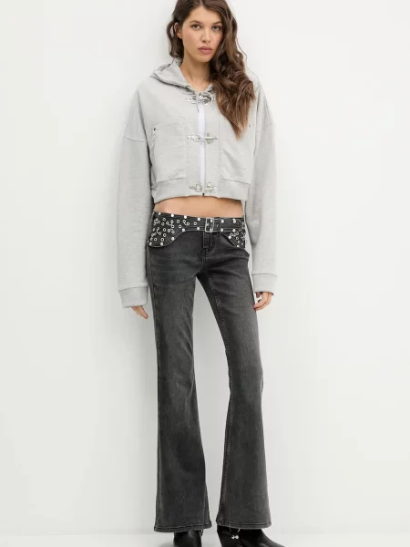 Кофта The Ragged Priest з капюшоном меланж сірий