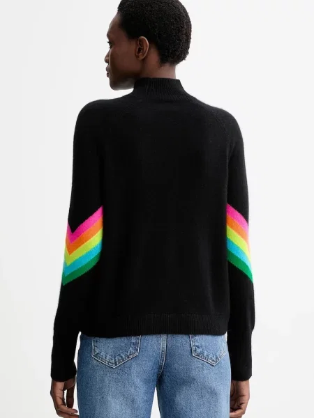 FROM FUTURE pulover de cașmir light cu turtleneck negru