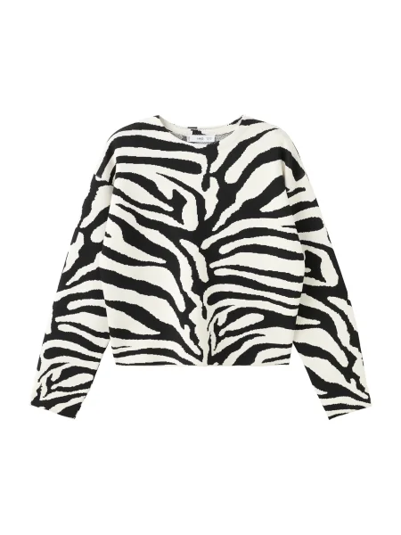 MANGO Pulover CEBRINA črna bela