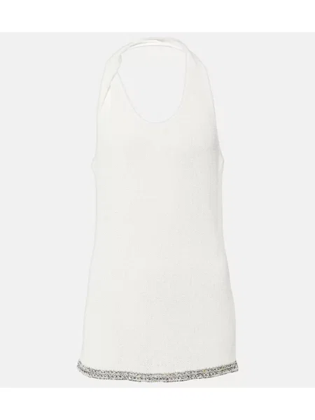 Top Proenza Schouler cu gât halter alb