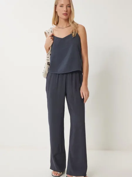 Happiness İstanbul Costum cu pantaloni metalic gri