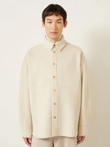 Jacquemus Svrchní Košile La Veste Boulanger béžová