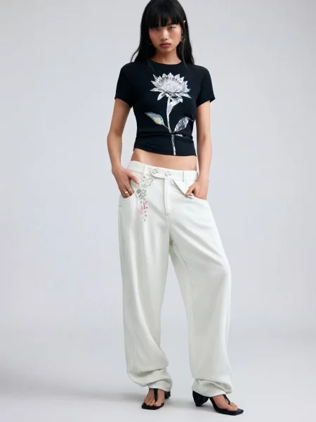 Desigual Tricou negru alb