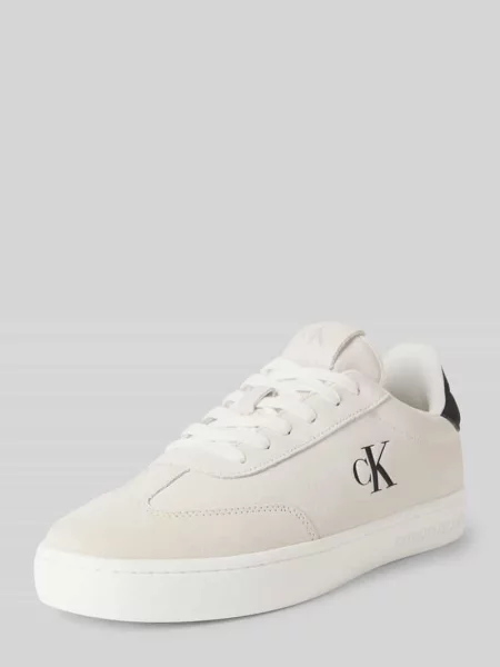 Sneakersy z nadrukiem z logo model ‘CLASSIC’ białe