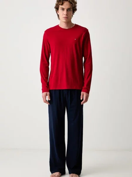Tommy Hilfiger piżama dwuczęściowa czerwona