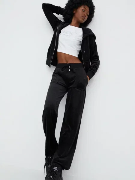 Juicy Couture bluza z kapturem gładka czarny