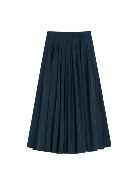 Lniana spódnica midi Max Mara niebieska