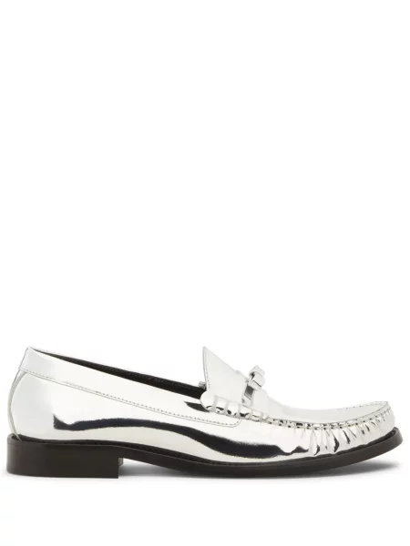 Pantofi loafer Stuart Weitzman cu funde argintiu