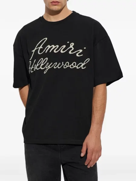 Tricou Amiri cu autograf negru