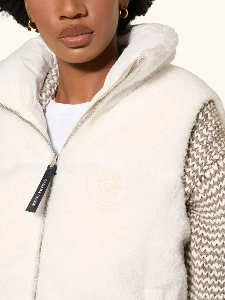 Canada Goose Péřová Vesta Fallon Z Plyšové Kožešiny bílá