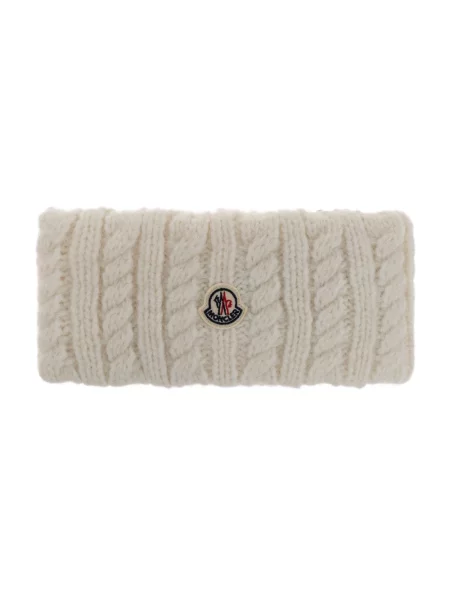 Czapka Moncler wełniana z logo beżowa