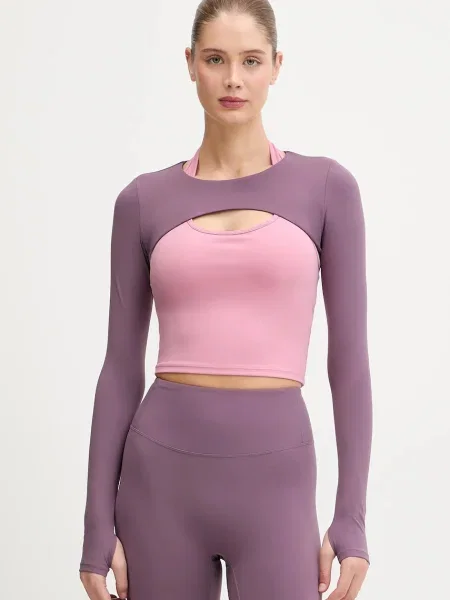 Tričko na jógu s dlouhým rukávem JOYINME Ovi Ovi fialová