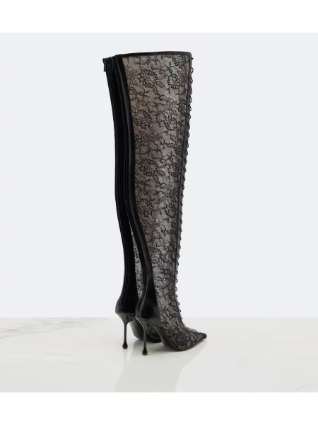 Cizme Jimmy Choo din dantelă negru