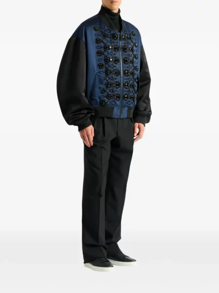 Geacă bomber Balmain din satin albastru