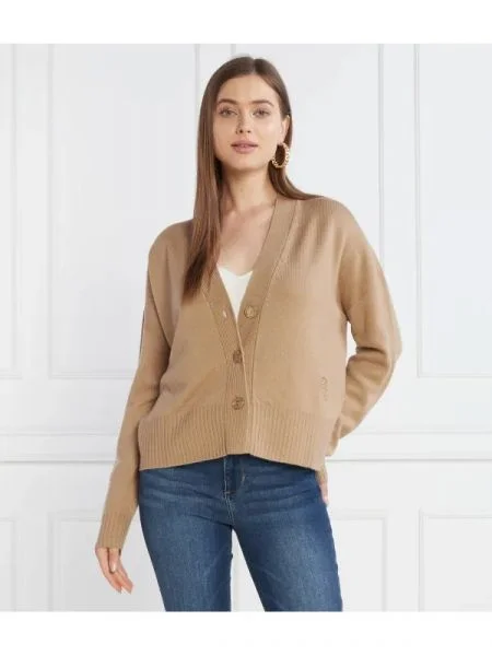 Liu Jo De lână cardigan | Cropped Fit maro
