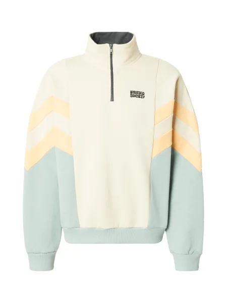 Kaotiko Mikina slonová kost / mátová / pastelově oranžová černá