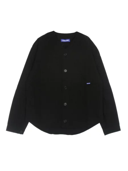 Bluza Usual z dekoltem w serek z długim rękawem czarna