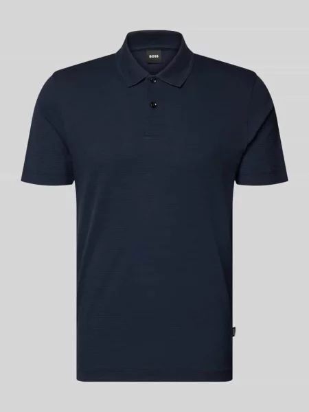Koszulka polo o kroju regular fit z mieszanki bawełny Boss granatowa