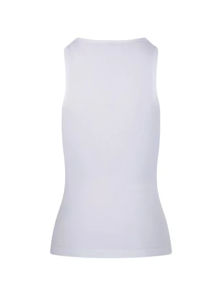 Top Ganni cu broderie alb