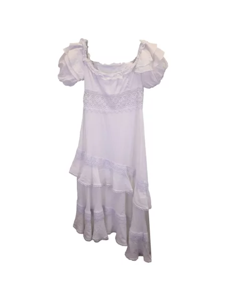 Asymetrické oblekové mini mini šaty Charo Ruiz Ibiza bílé